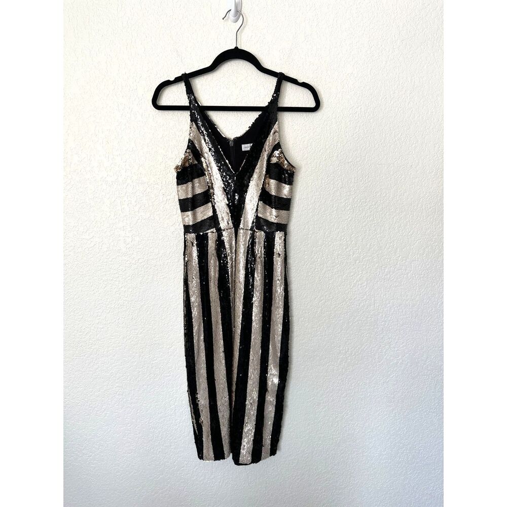 Dress The Population Margo Sleeveless Sequin Stretch Midi Dress Size Small - Picture 2 of 8
